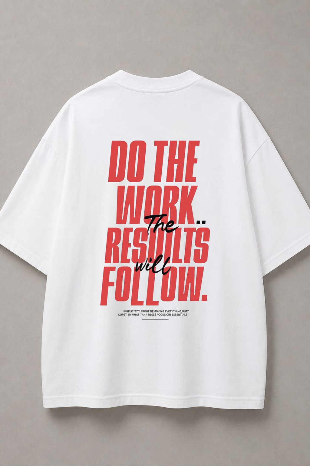 DSTRKT Do the Work unisex oversize beyaz tişört