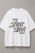 DSTRKT Fear Not unisex oversize beyaz tişört