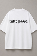 DSTRKT Tutto Passa unisex oversize beyaz tişört