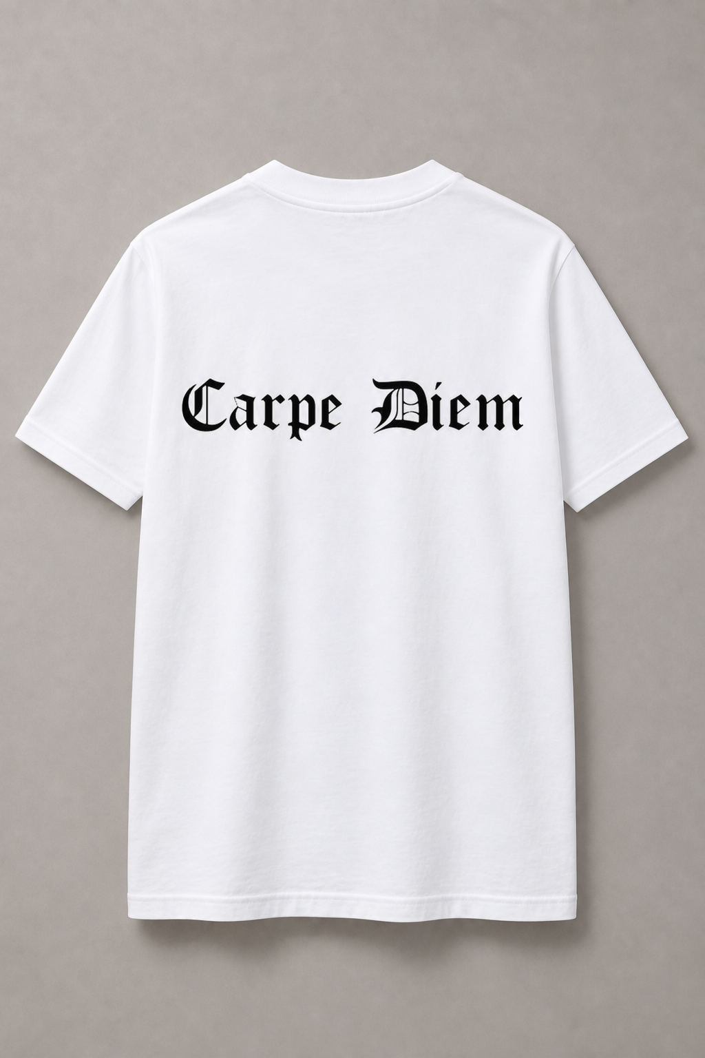 DSTRKT Carpe Diem unisex basic beyaz tişört