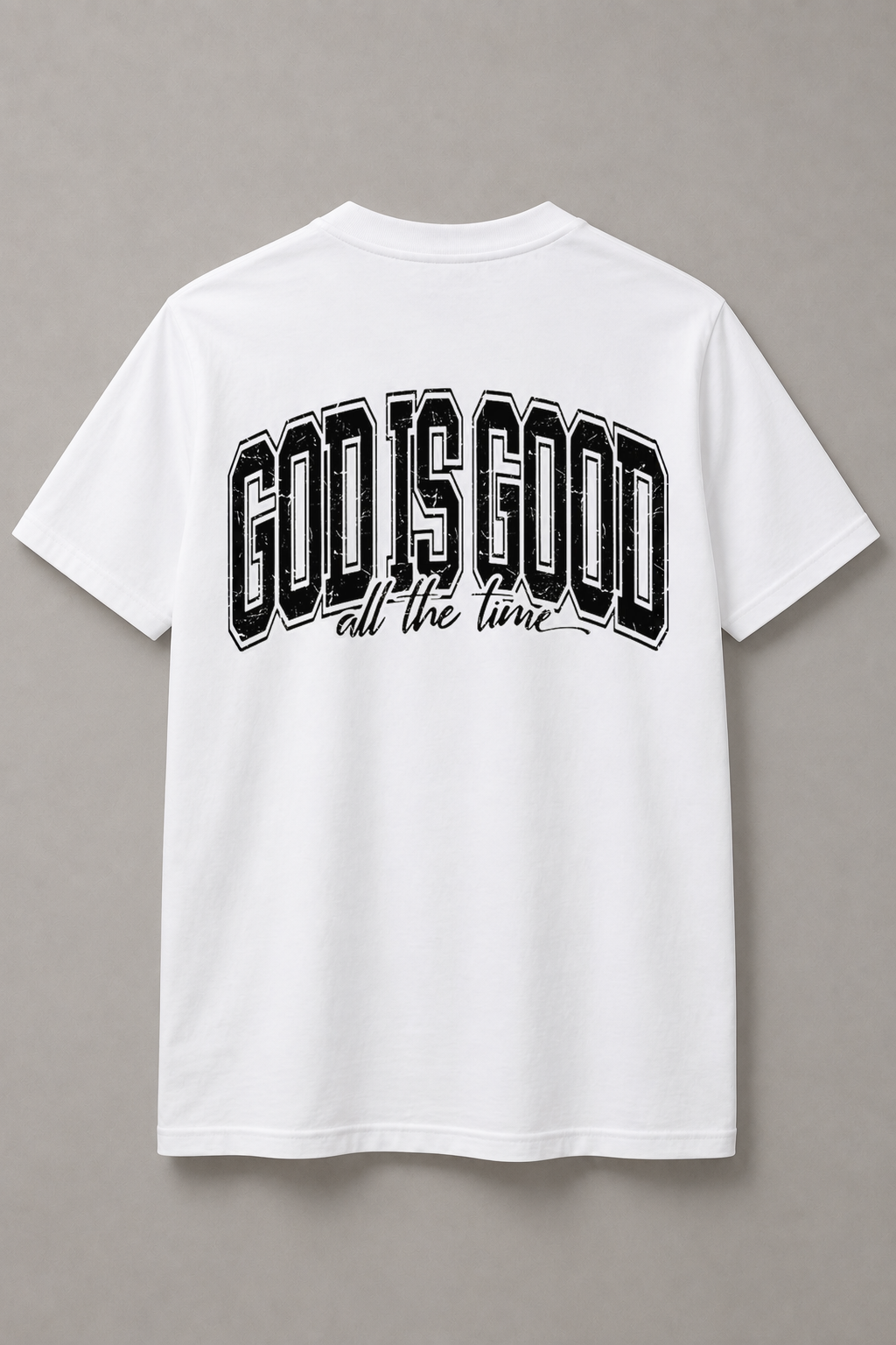 DSTRKT God Is Good unisex basic beyaz tişört