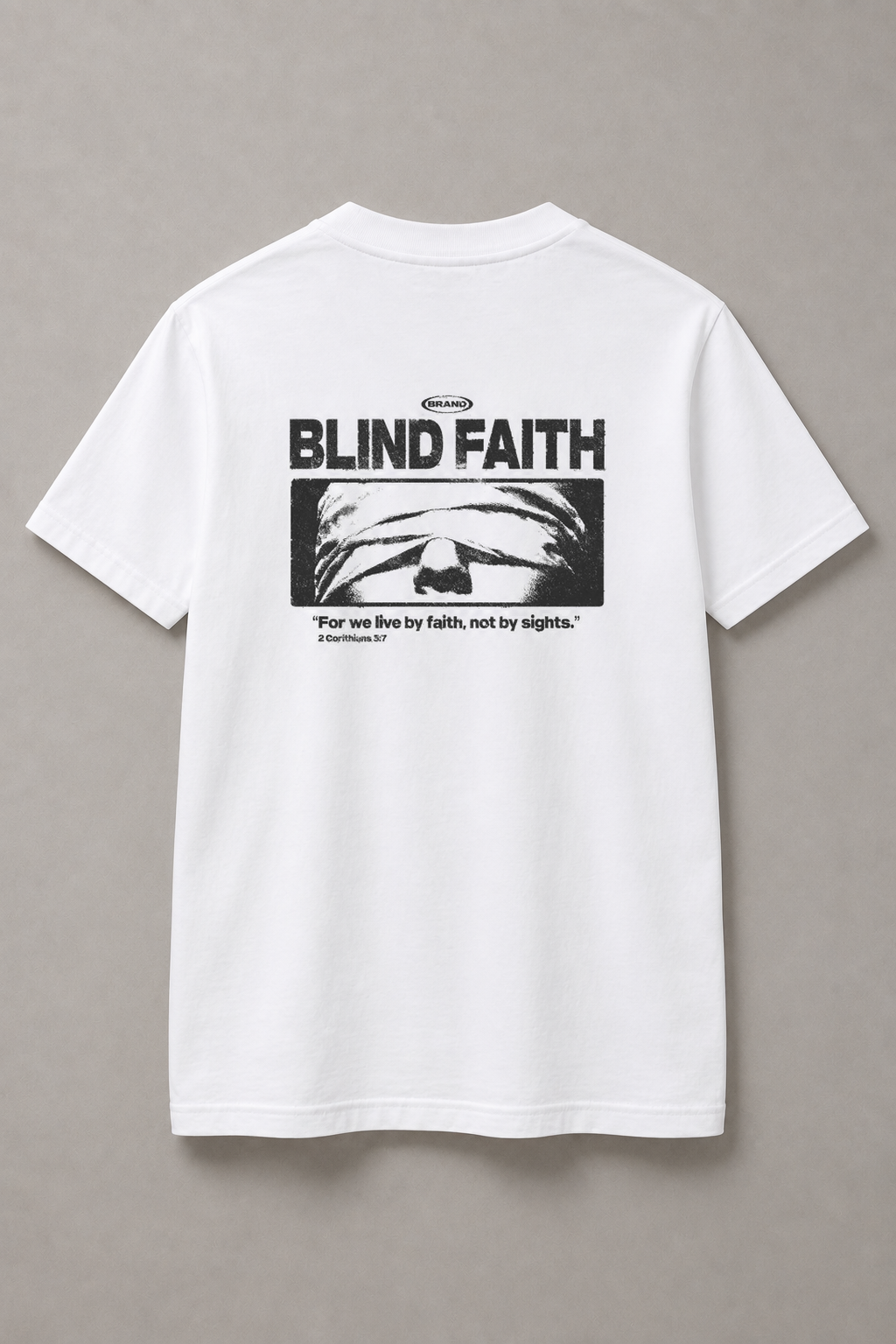 DSTRKT Blind Faith unisex basic beyaz tişört