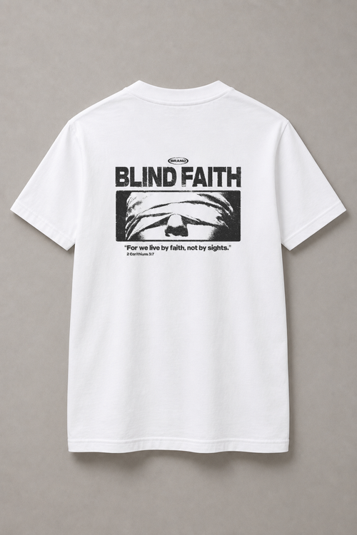 DSTRKT Blind Faith unisex basic beyaz tişört