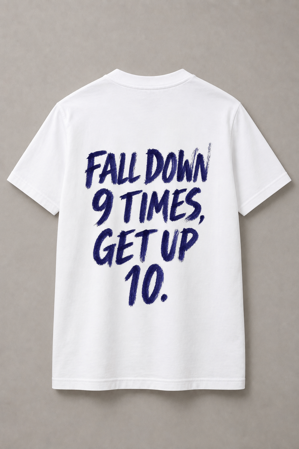 DSTRKT Fall Down 9 Times unisex basic beyaz tişört