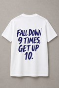 DSTRKT Fall Down 9 Times unisex basic beyaz tişört