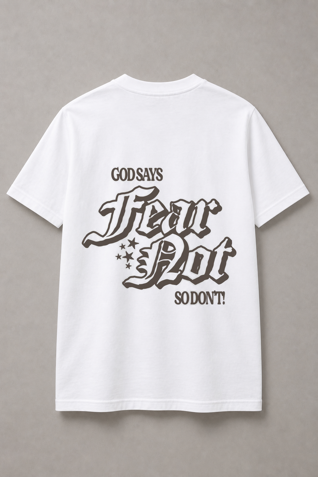 DSTRKT Fear Not unisex basic beyaz tişört