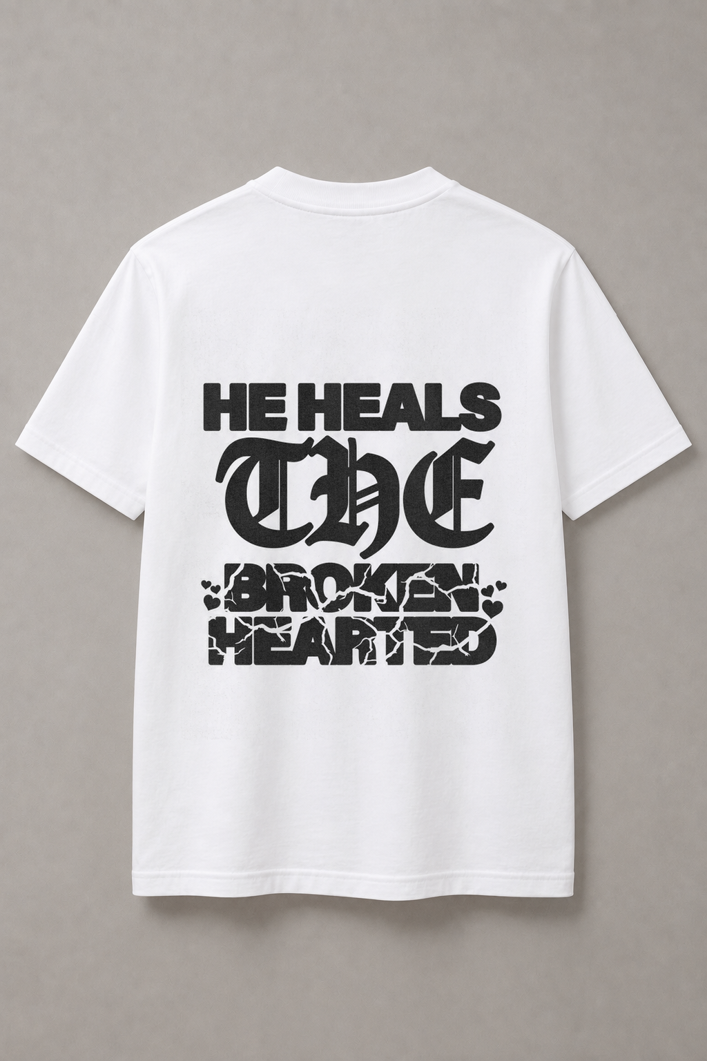 DSTRKT He Heals the Brokenhearted unisex basic beyaz tişört