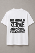 DSTRKT He Heals the Brokenhearted unisex basic beyaz tişört
