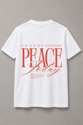 DSTRKT Choose Peace Today unisex basic beyaz tişört