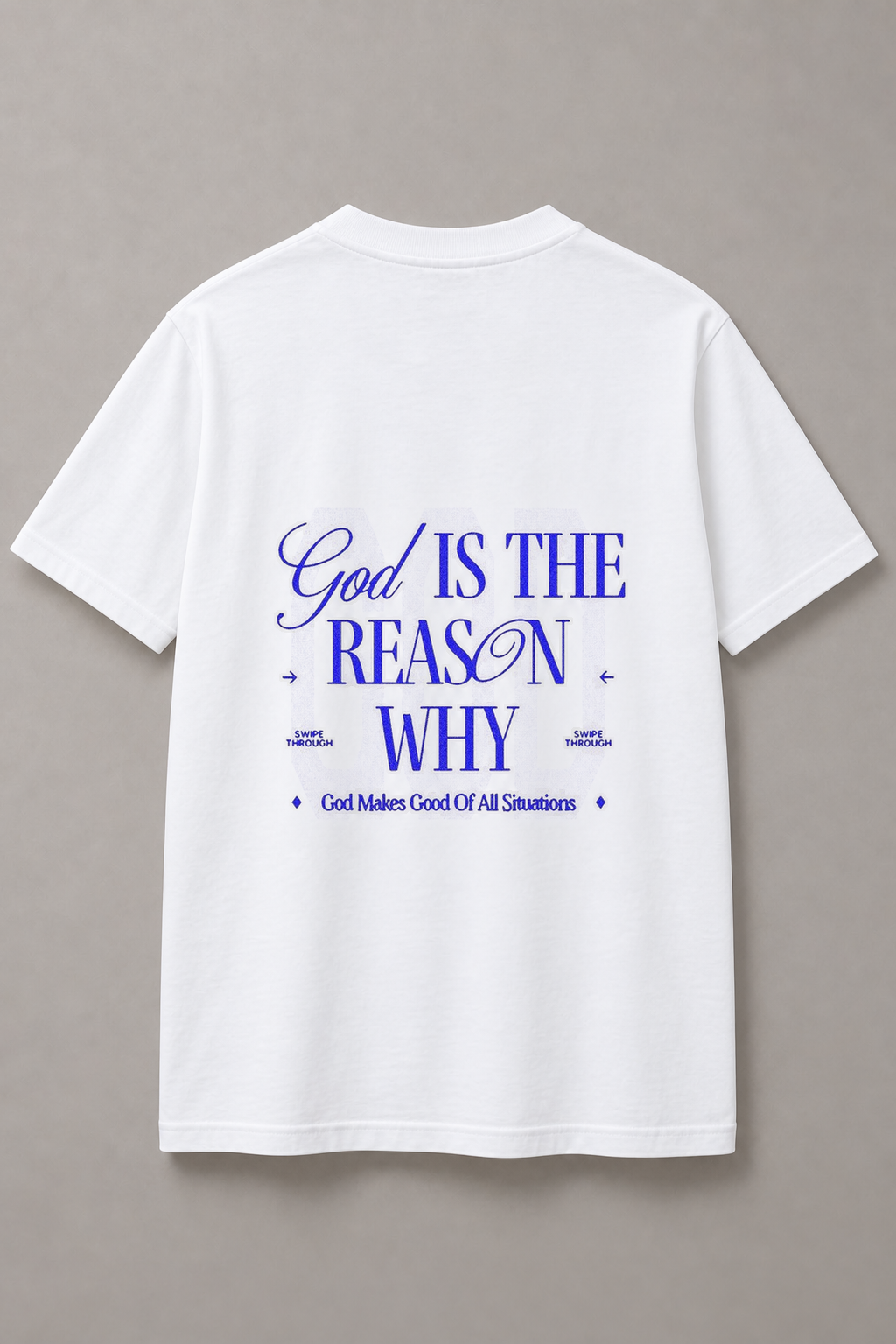 DSTRKT God Is the Reason Why unisex basic beyaz tişört