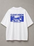 DSTRKT Clear Vision unisex oversize beyaz tişört