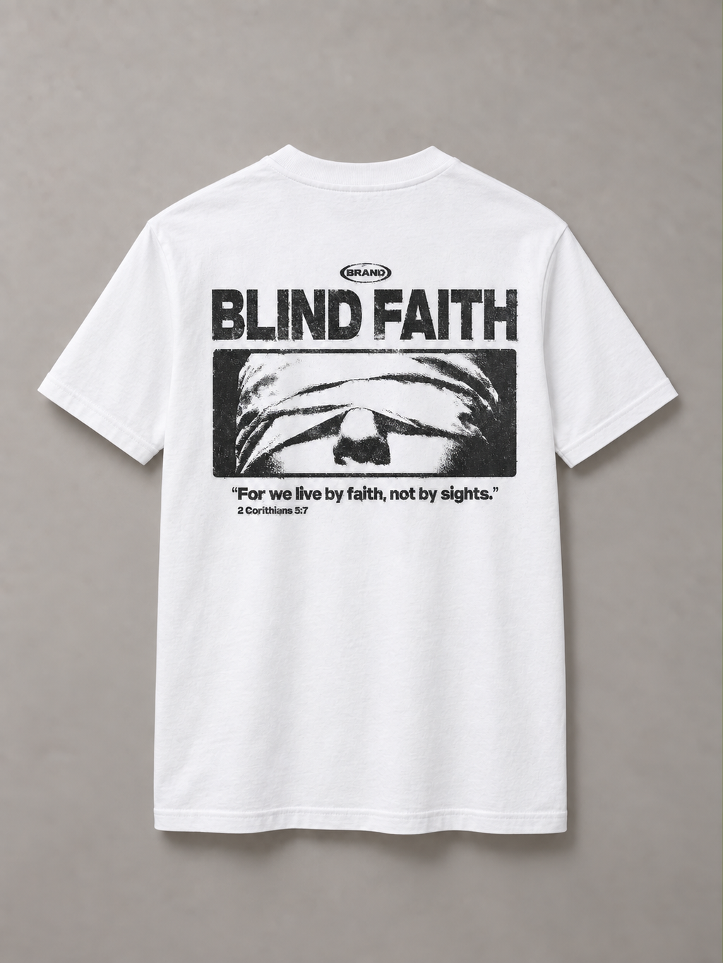 DSTRKT Blind Faith Graphic unisex basic beyaz tişört