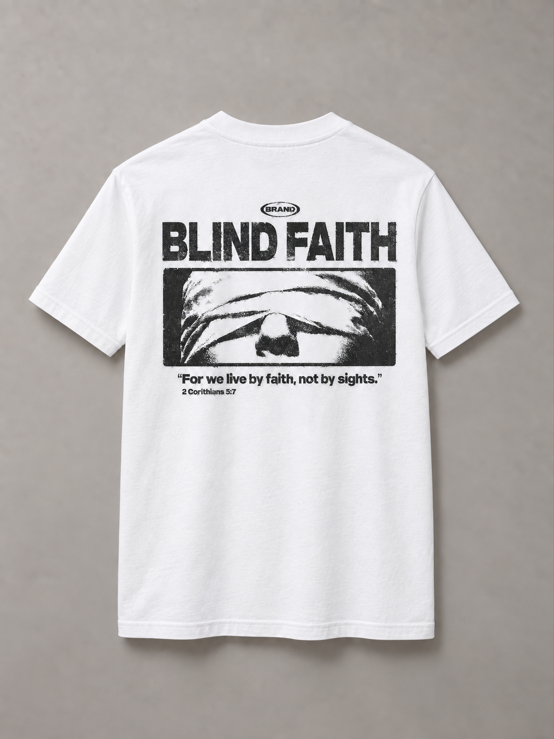 DSTRKT Blind Faith Graphic unisex basic beyaz tişört