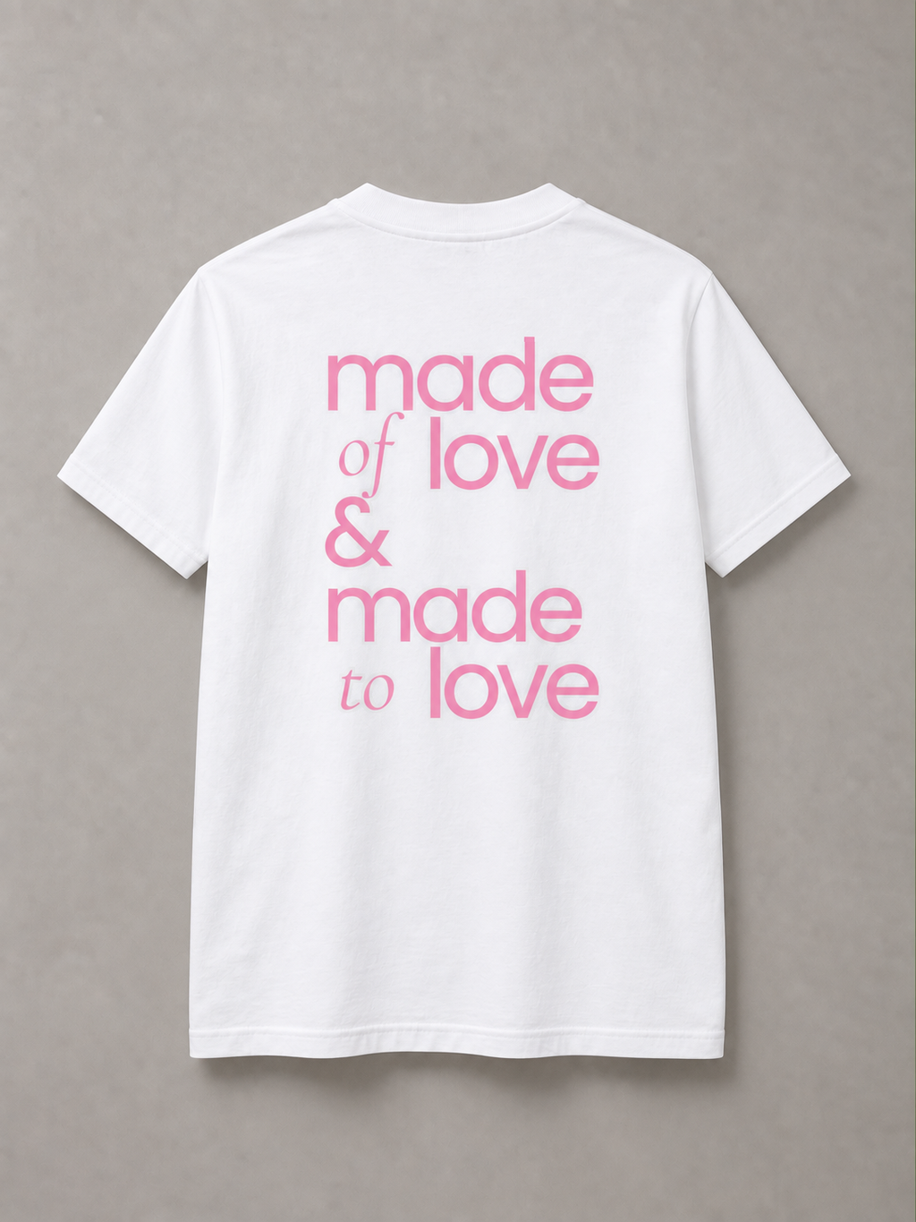 DSTRKT Made of Love unisex basic beyaz tişört