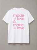DSTRKT Made of Love unisex basic beyaz tişört