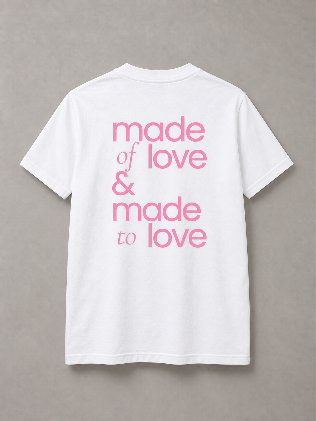 DSTRKT Made of Love unisex basic beyaz tişört