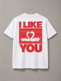 DSTRKT I Like You unisex basic beyaz tişört