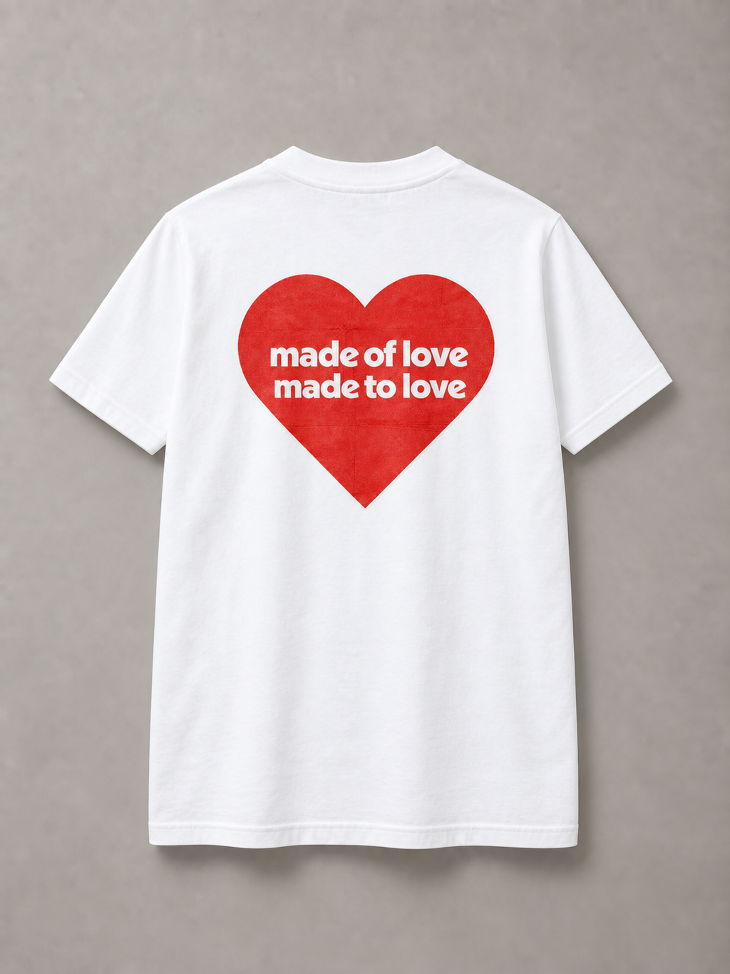 DSTRKT Heart Made of Love unisex basic beyaz tişört