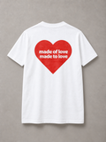 DSTRKT Heart Made of Love unisex basic beyaz tişört