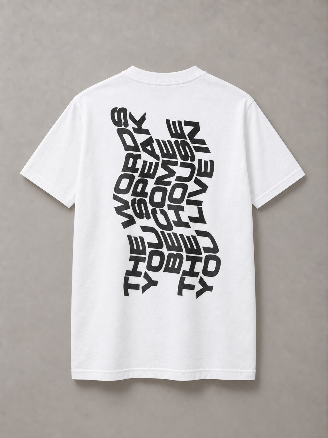 DSTRKT Abstract Type unisex basic beyaz tişört