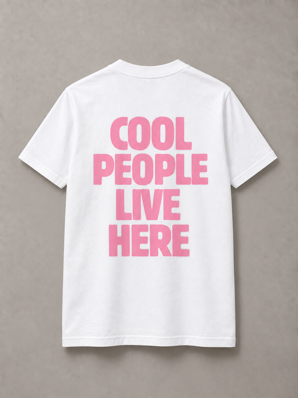 DSTRKT Cool People Live Here unisex basic beyaz tişört