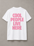 DSTRKT Cool People Live Here unisex basic beyaz tişört